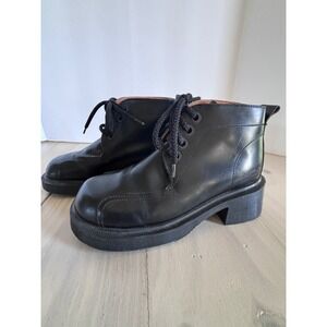 Dr Martens B-SM8463 JAZ Made in England Black Leather Square Toe Boots Womens 5